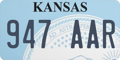 KS license plate 947AAR
