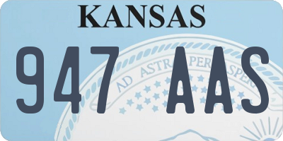 KS license plate 947AAS