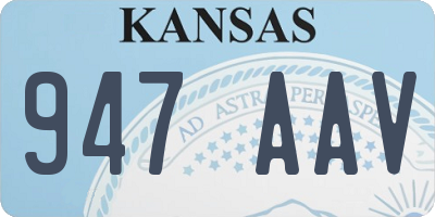 KS license plate 947AAV