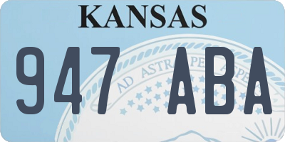 KS license plate 947ABA
