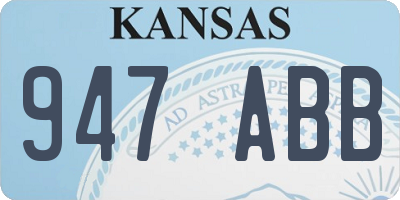 KS license plate 947ABB