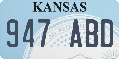 KS license plate 947ABD