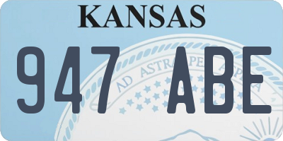 KS license plate 947ABE
