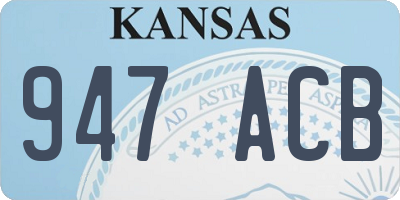 KS license plate 947ACB