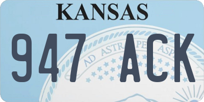 KS license plate 947ACK