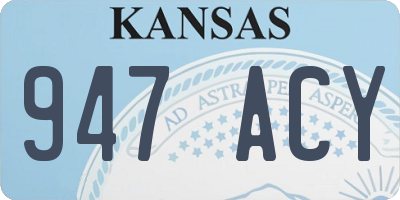 KS license plate 947ACY