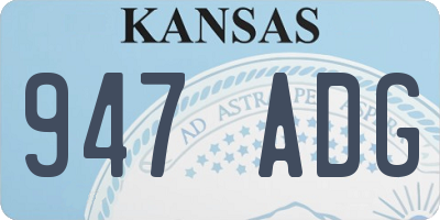 KS license plate 947ADG