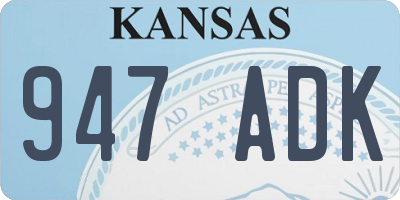 KS license plate 947ADK