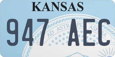 KS license plate 947AEC