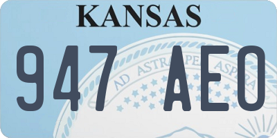 KS license plate 947AEO