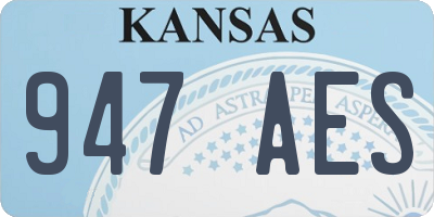 KS license plate 947AES