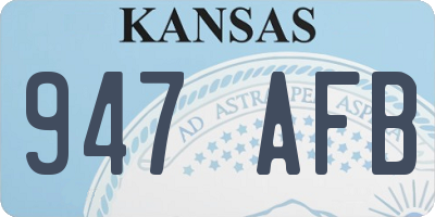 KS license plate 947AFB