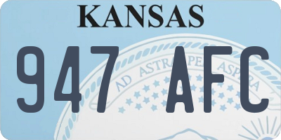 KS license plate 947AFC