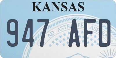 KS license plate 947AFD