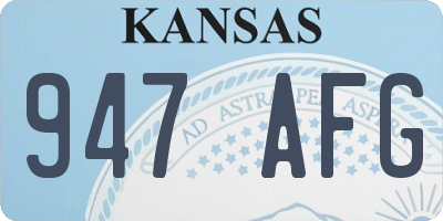 KS license plate 947AFG