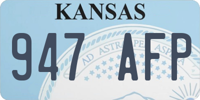 KS license plate 947AFP