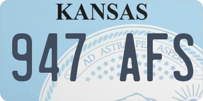 KS license plate 947AFS