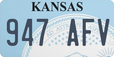 KS license plate 947AFV