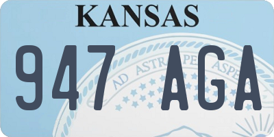 KS license plate 947AGA