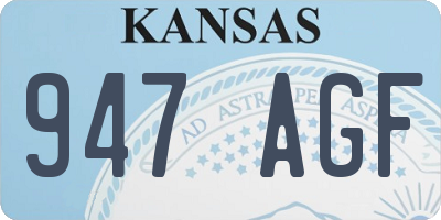 KS license plate 947AGF