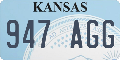 KS license plate 947AGG