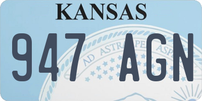 KS license plate 947AGN