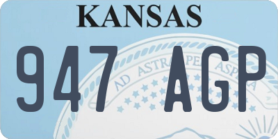 KS license plate 947AGP