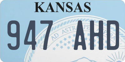 KS license plate 947AHD