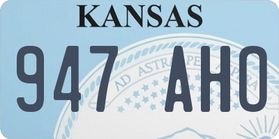 KS license plate 947AHO