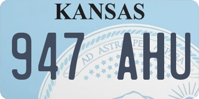 KS license plate 947AHU
