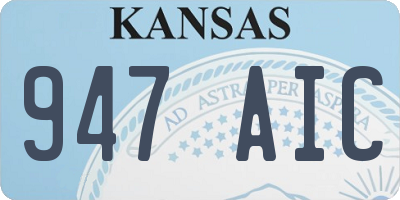 KS license plate 947AIC