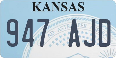 KS license plate 947AJD