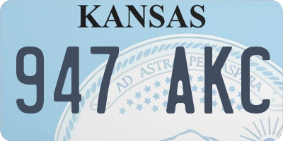 KS license plate 947AKC