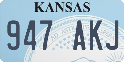 KS license plate 947AKJ