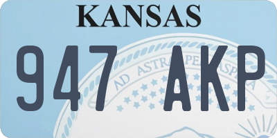 KS license plate 947AKP