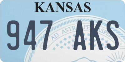 KS license plate 947AKS