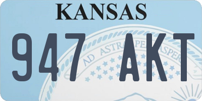 KS license plate 947AKT