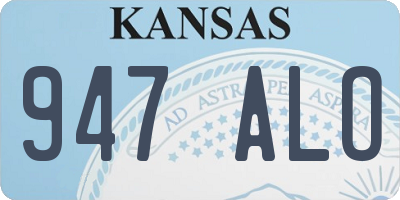 KS license plate 947ALO