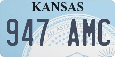KS license plate 947AMC