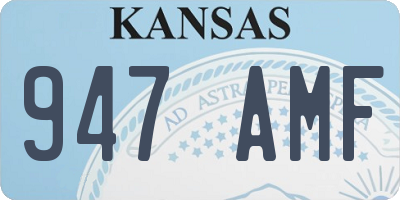 KS license plate 947AMF