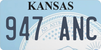 KS license plate 947ANC
