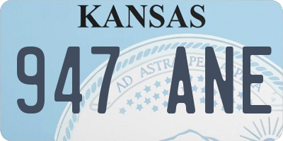 KS license plate 947ANE