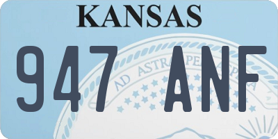 KS license plate 947ANF