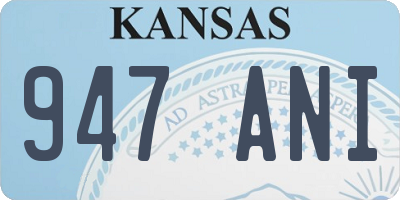 KS license plate 947ANI