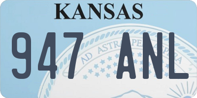 KS license plate 947ANL