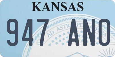 KS license plate 947ANO