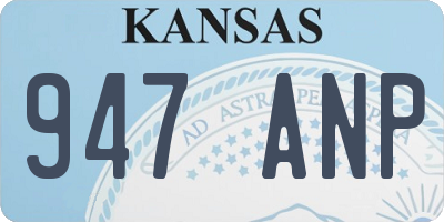 KS license plate 947ANP