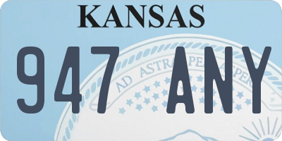 KS license plate 947ANY