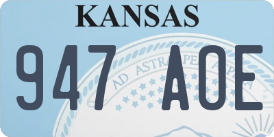 KS license plate 947AOE
