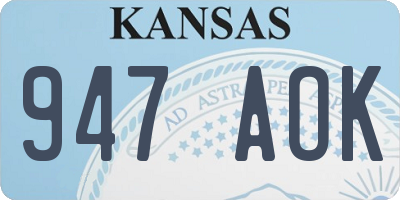 KS license plate 947AOK